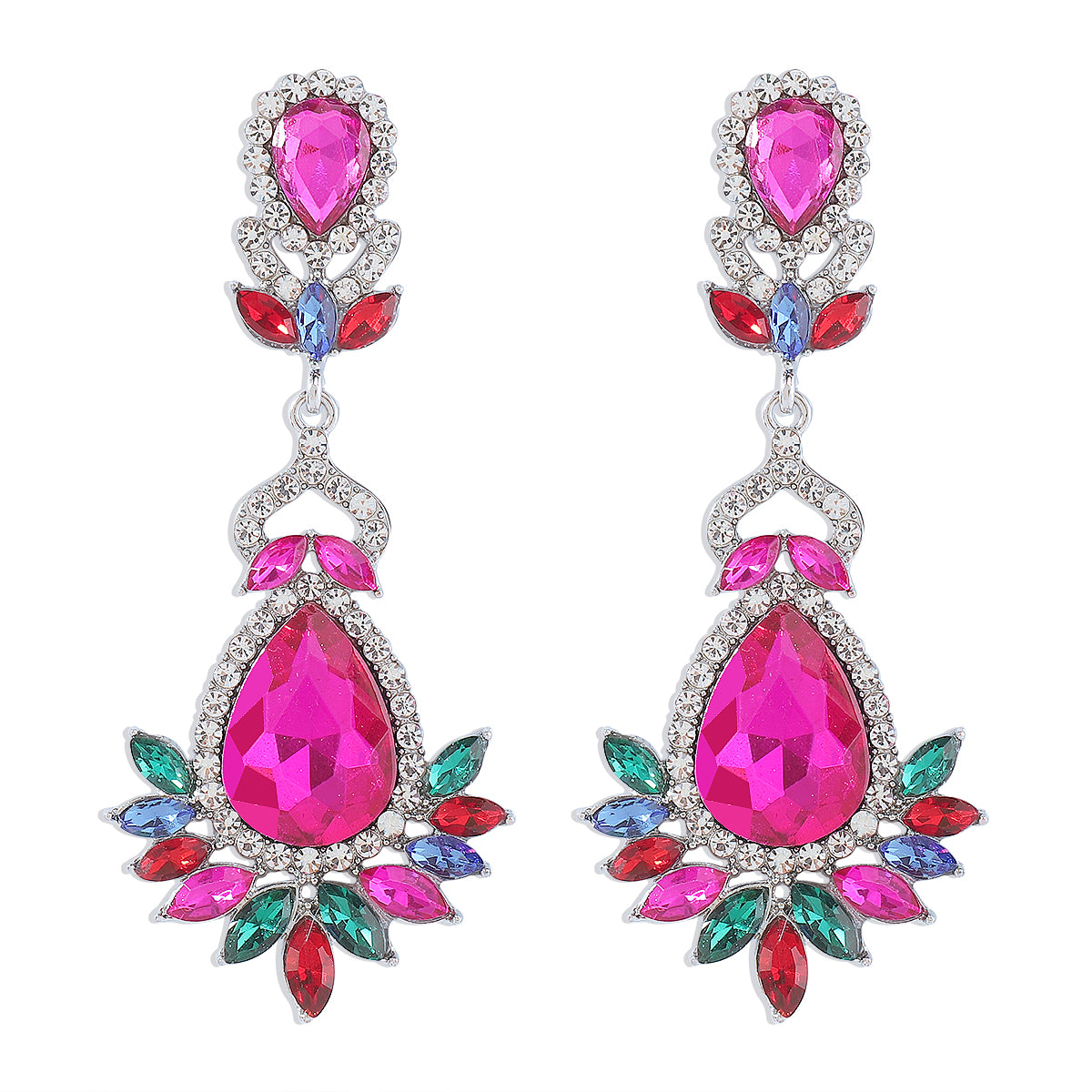 Elegant Vintage Style Shiny Geometric Alloy Inlay Rhinestones Women's Drop Earrings