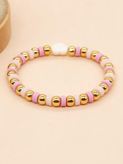 Casual Pentagram Letter Heart Shape Glass Glass Soft Clay Beaded Women's Bracelets