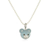 Cute Little Bear Copper Inlay Zircon Pendant Necklace