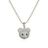 Cute Little Bear Copper Inlay Zircon Pendant Necklace