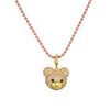 Cute Little Bear Copper Inlay Zircon Pendant Necklace