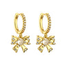 1 Pair Simple Style Bow Knot Inlay Copper Zircon Drop Earrings Earrings