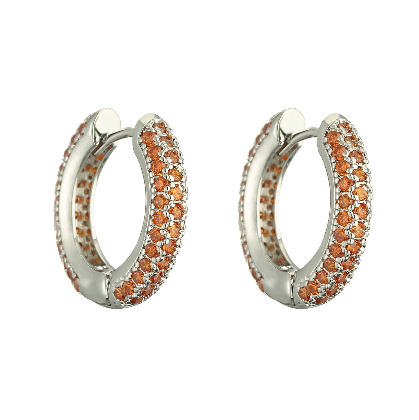 1 Pair Ig Style Circle Inlay Copper Zircon Earrings