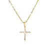 Classic Style Shiny Cross Heart Shape Copper Inlay Artificial Pearls Zircon Pendant Necklace