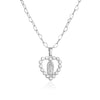 Classic Style Shiny Cross Heart Shape Copper Inlay Artificial Pearls Zircon Pendant Necklace