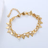 Casual Simple Style Triangle Heart Shape Stainless Steel Patchwork Plating 18k Gold Plated Bracelets