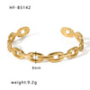 Basic Retro Leaf Solid Color Knot Stainless Steel Plating Inlay Zircon 18k Gold Plated Bangle