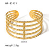 Basic Retro Leaf Solid Color Knot Stainless Steel Plating Inlay Zircon 18k Gold Plated Bangle