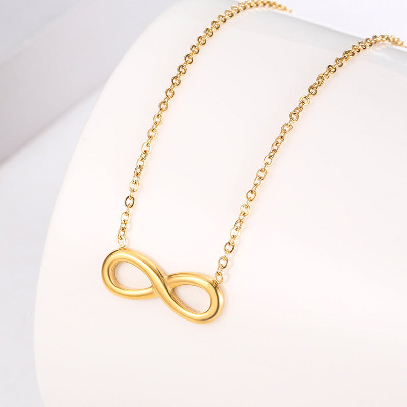 Simple Style Infinity Titanium Steel Plating 18k Gold Plated Necklace