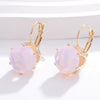 1 Pair Simple Style Round Inlay Copper Gem Earrings