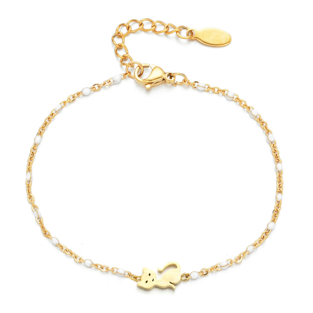 Simple Style Cat Stainless Steel Plating 18k Gold Plated Bracelets