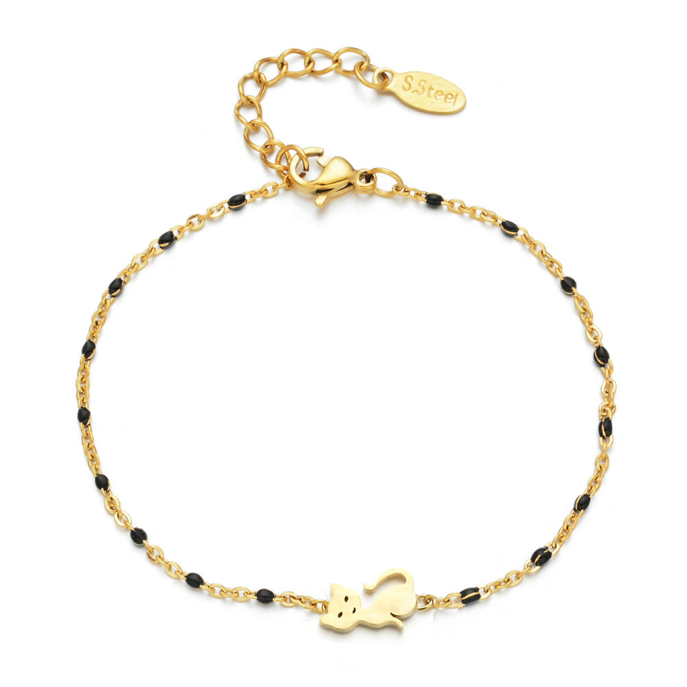 Simple Style Cat Stainless Steel Plating 18k Gold Plated Bracelets