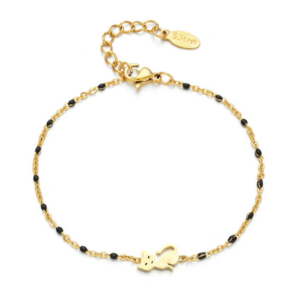 Simple Style Cat Stainless Steel Plating 18k Gold Plated Bracelets