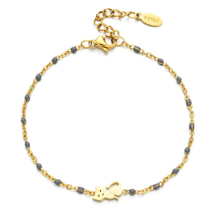 Simple Style Cat Stainless Steel Plating 18k Gold Plated Bracelets