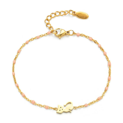 Simple Style Cat Stainless Steel Plating 18k Gold Plated Bracelets