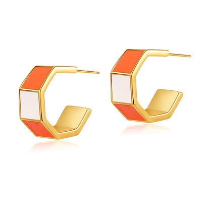 1 Pair Retro Sweet Triangle Devil's Eye Heart Shape Enamel Plating Inlay Copper Zircon 18k Gold Plated Ear Studs