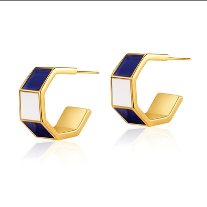 1 Pair Retro Sweet Triangle Devil's Eye Heart Shape Enamel Plating Inlay Copper Zircon 18k Gold Plated Ear Studs