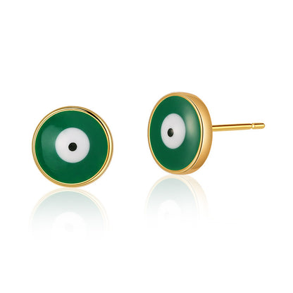 1 Pair Simple Style Eye Plating Copper 18k Gold Plated Ear Studs