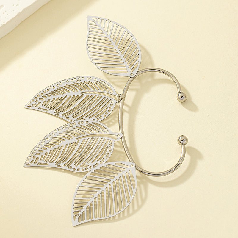 Fairy Style Oversized Leaves Alloy Plating Gold Plated Women's Ear Clips