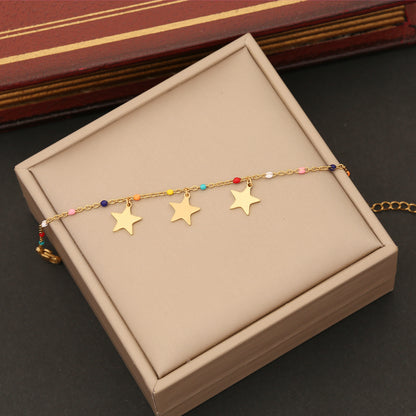 Artistic Commute Star Heart Shape Butterfly Stainless Steel Plating Bracelets