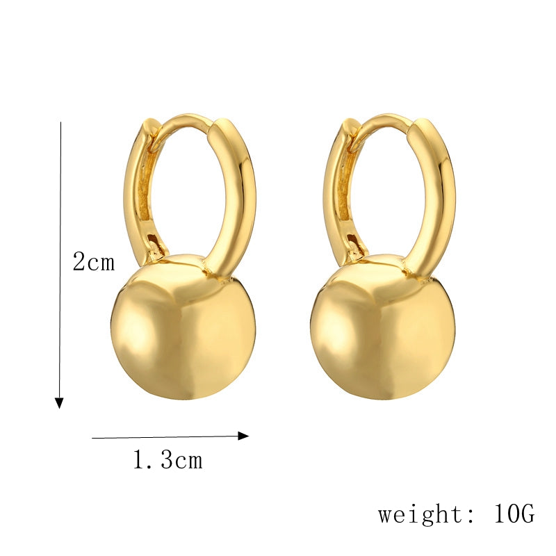 1 Pair Streetwear Round Plating Inlay Copper Zircon Gold Plated Hoop Earrings Drop Earrings Ear Studs