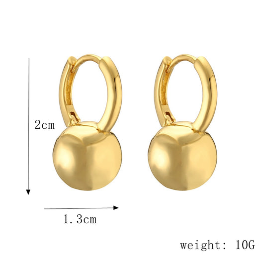 1 Pair Streetwear Round Plating Inlay Copper Zircon Gold Plated Hoop Earrings Drop Earrings Ear Studs