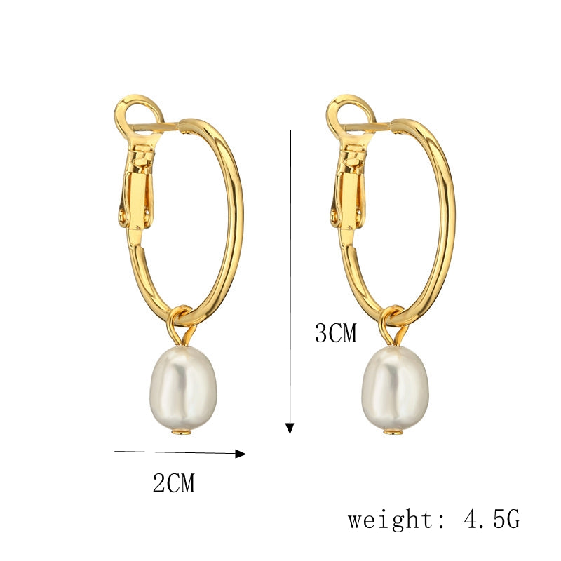 1 Pair Streetwear Round Plating Inlay Copper Zircon Gold Plated Hoop Earrings Drop Earrings Ear Studs