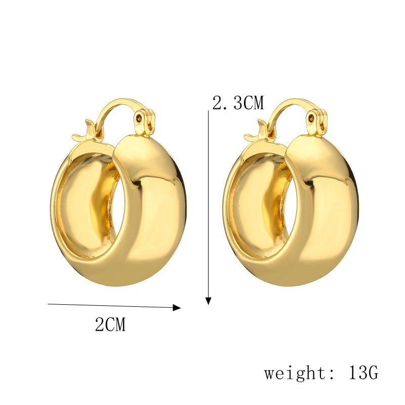 1 Pair Streetwear Round Plating Inlay Copper Zircon Gold Plated Hoop Earrings Drop Earrings Ear Studs