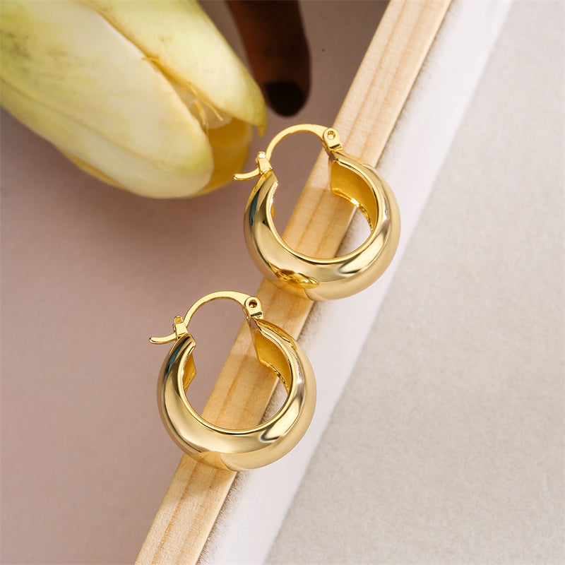 1 Pair Streetwear Round Plating Inlay Copper Zircon Gold Plated Hoop Earrings Drop Earrings Ear Studs