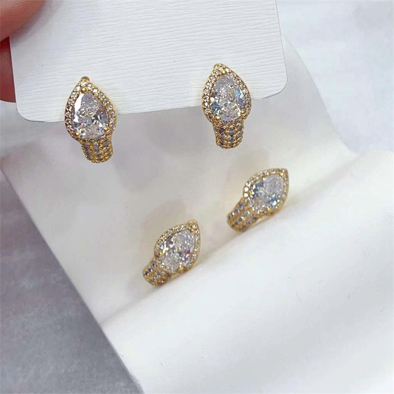 1 Pair Streetwear Round Plating Inlay Copper Zircon Gold Plated Hoop Earrings Drop Earrings Ear Studs