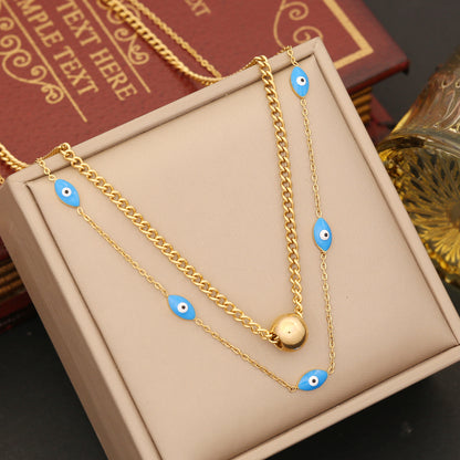 Elegant Artistic Eye Stainless Steel Plating Inlay Glass Bracelets Earrings Necklace
