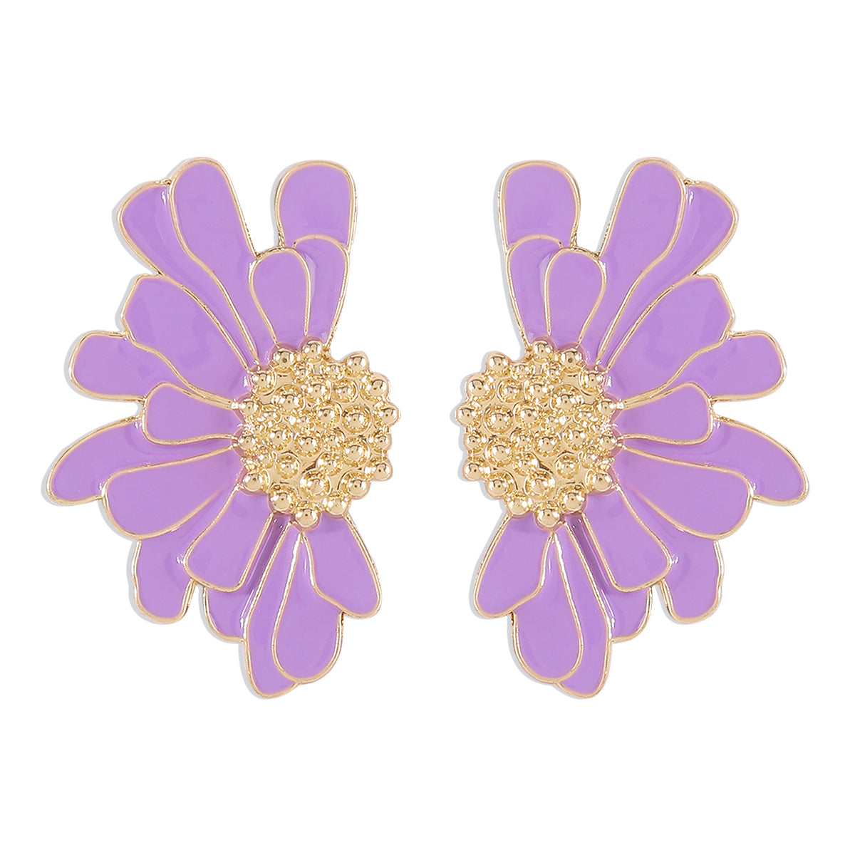 Elegant Vintage Style Sweet Flower Alloy Enamel Women'S Ear Studs