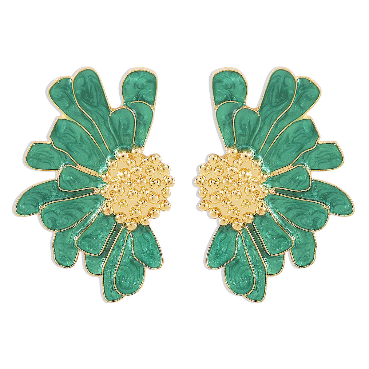 Elegant Vintage Style Sweet Flower Alloy Enamel Women'S Ear Studs