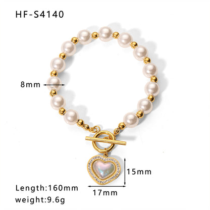 Fashion Geometric Stainless Steel Plating Inlay Zircon Bracelets