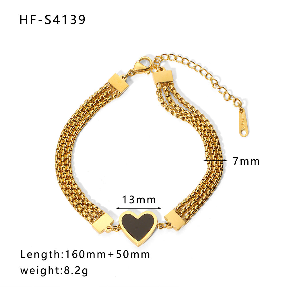 Ig Style Simple Style Heart Shape Stainless Steel Plating Bracelets 1 Piece