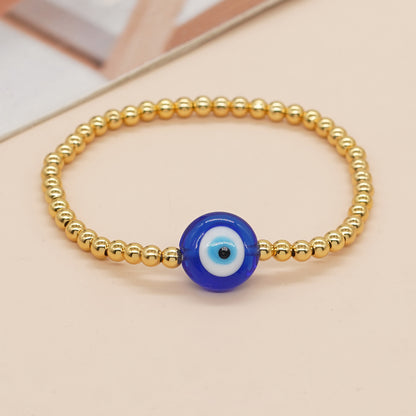 Casual Handmade Devil's Eye Alloy Glass Wholesale Bracelets