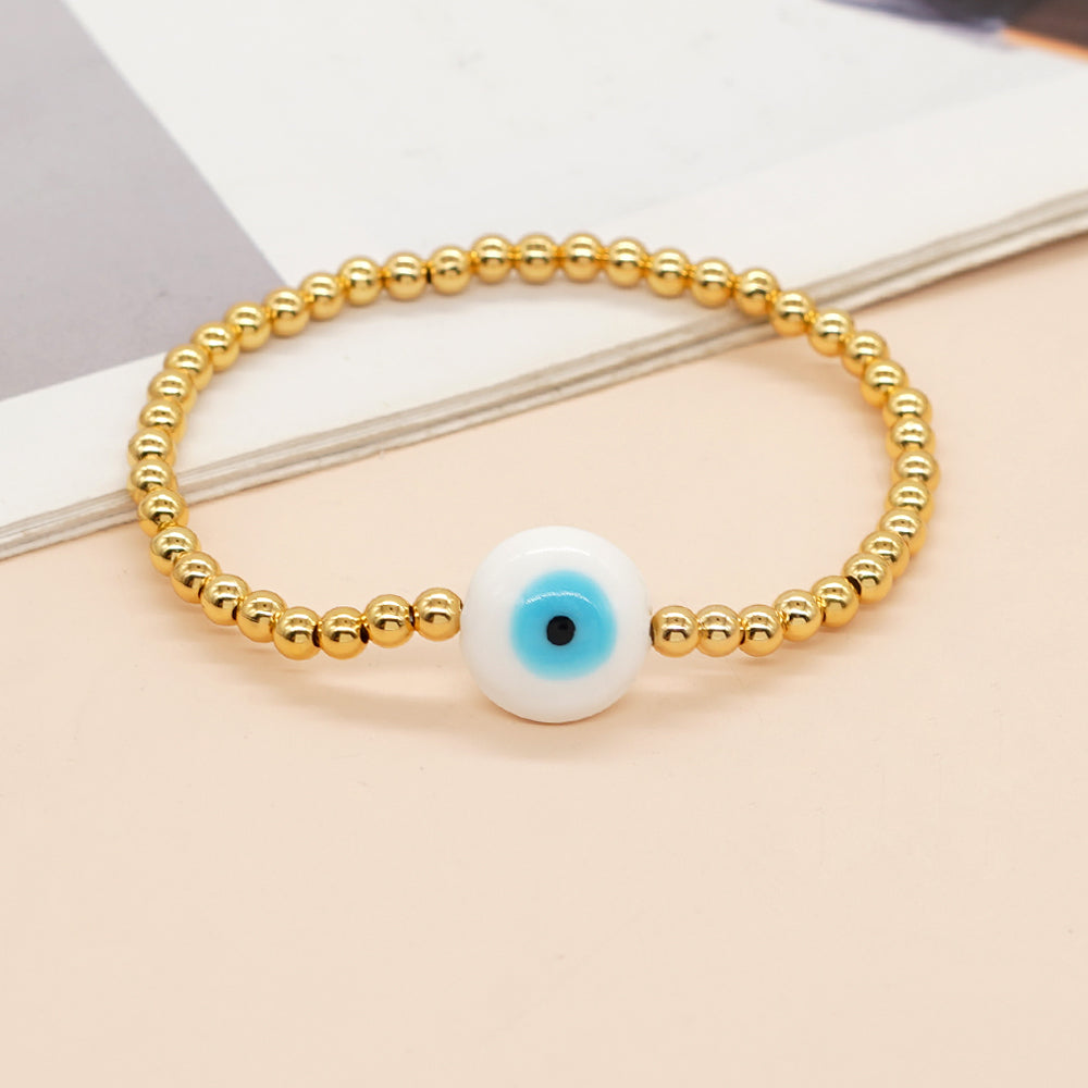 Casual Handmade Devil's Eye Alloy Glass Wholesale Bracelets