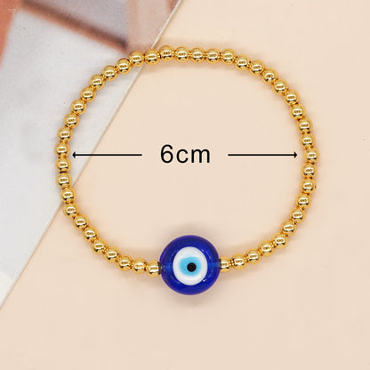 Casual Handmade Devil's Eye Alloy Glass Wholesale Bracelets