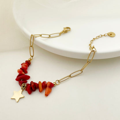 Casual Modern Style Irregular Star Stainless Steel Beaded Plating Gold Plated Bracelets