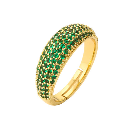 Luxurious Geometric Copper Gold Plated Zircon Open Ring In Bulk