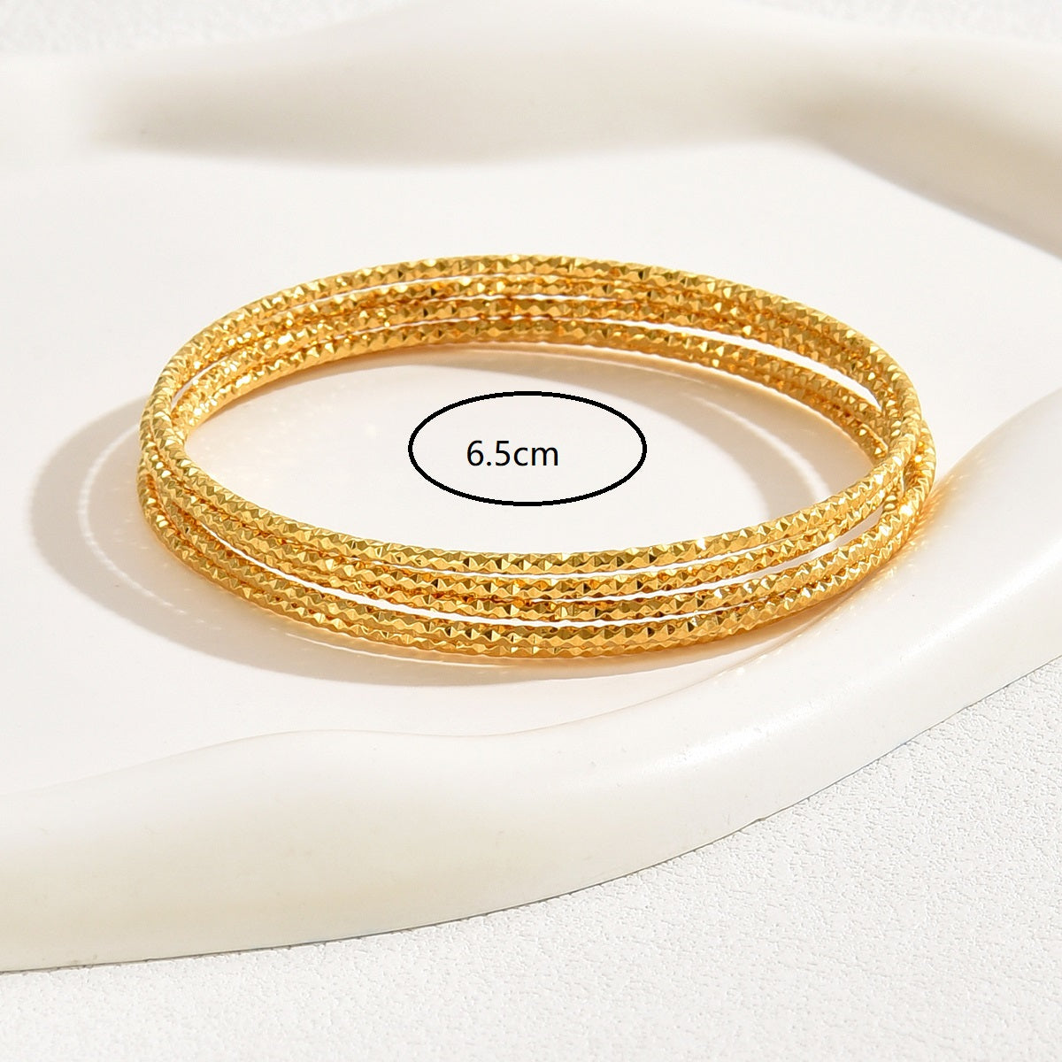 Elegant Circle Copper Plating 18k Gold Plated Bangle