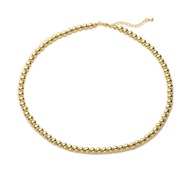 Simple Style Round Copper Gold Plated Necklace In Bulk