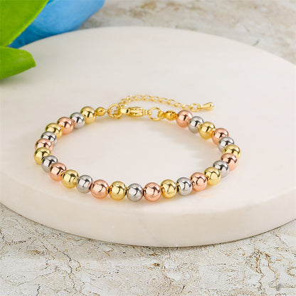 Simple Style Round Copper Gold Plated Bracelets In Bulk