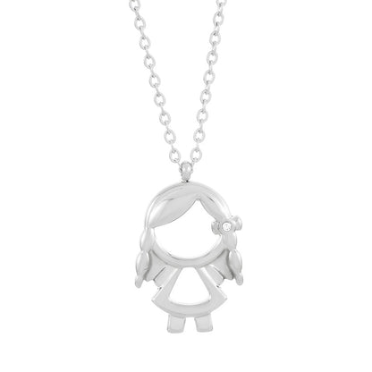 Stainless Steel Titanium Steel 18K Gold Plated Cute Plating Inlay Cartoon Character Artificial Diamond Pendant Necklace