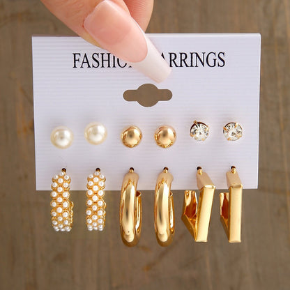 1 Set Elegant Lady Geometric Plating Alloy Earrings