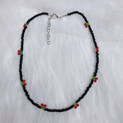 Cute Cherry Glass Beaded Women's Necklace