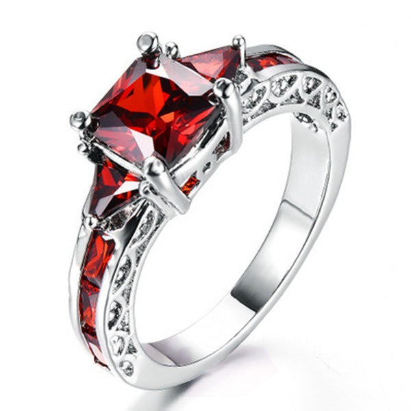 Simple Style Square Alloy Inlay Zircon Women's Rings