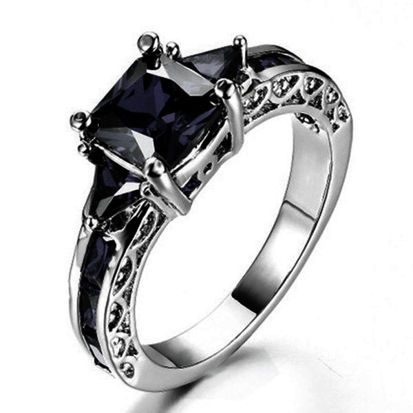 Simple Style Square Alloy Inlay Zircon Women's Rings