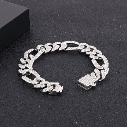 Hip-hop Punk Solid Color Titanium Steel Plating Inlay Rhinestones 18k Gold Plated Men's Bracelets