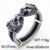 Retro Punk Animal Lion Stainless Steel Plating 18k Gold Plated Bangle